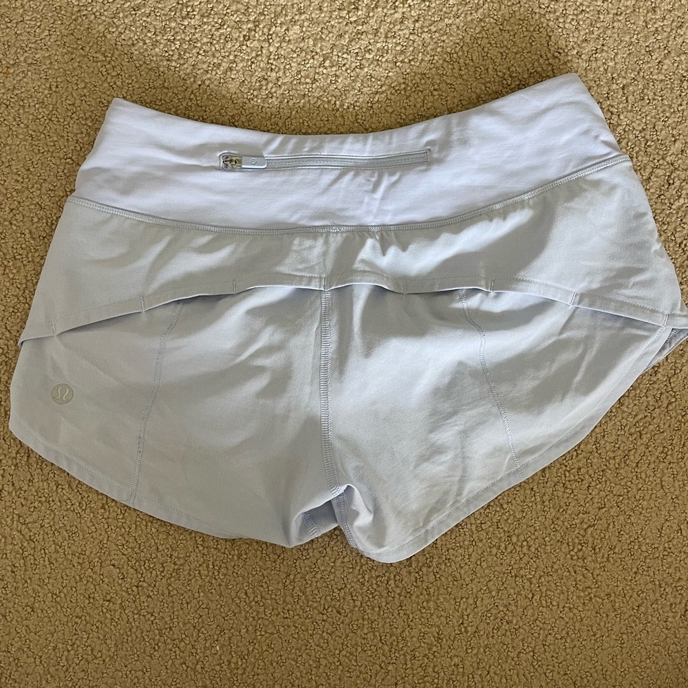 Lululemon light blue low rise speed up shorts
